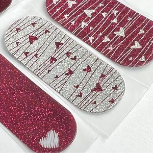 Jamberry Nail Wraps Love Spell A1010 Partial Sheet Wine Silver Sparkle